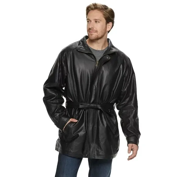 Wilsons Leather Black Leather Hooded Full-zip Coat Size L - Picture 6 of 15